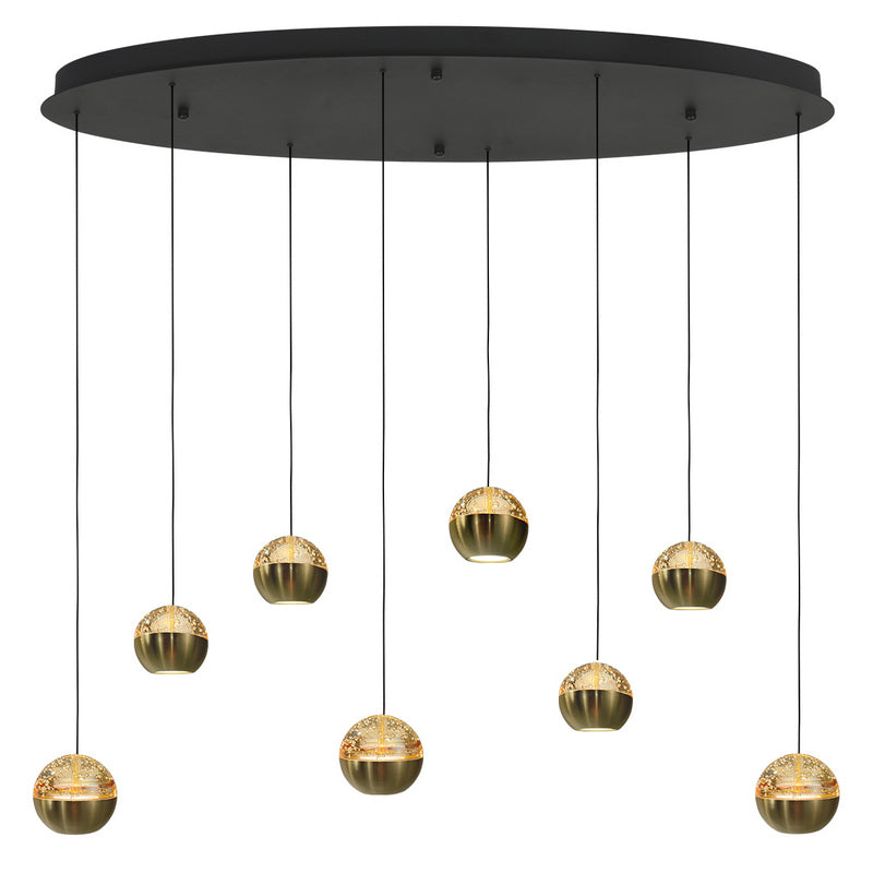 Steinhauer Belluno 8-lichts Hanglamp – Ovaal Goud/Zwart