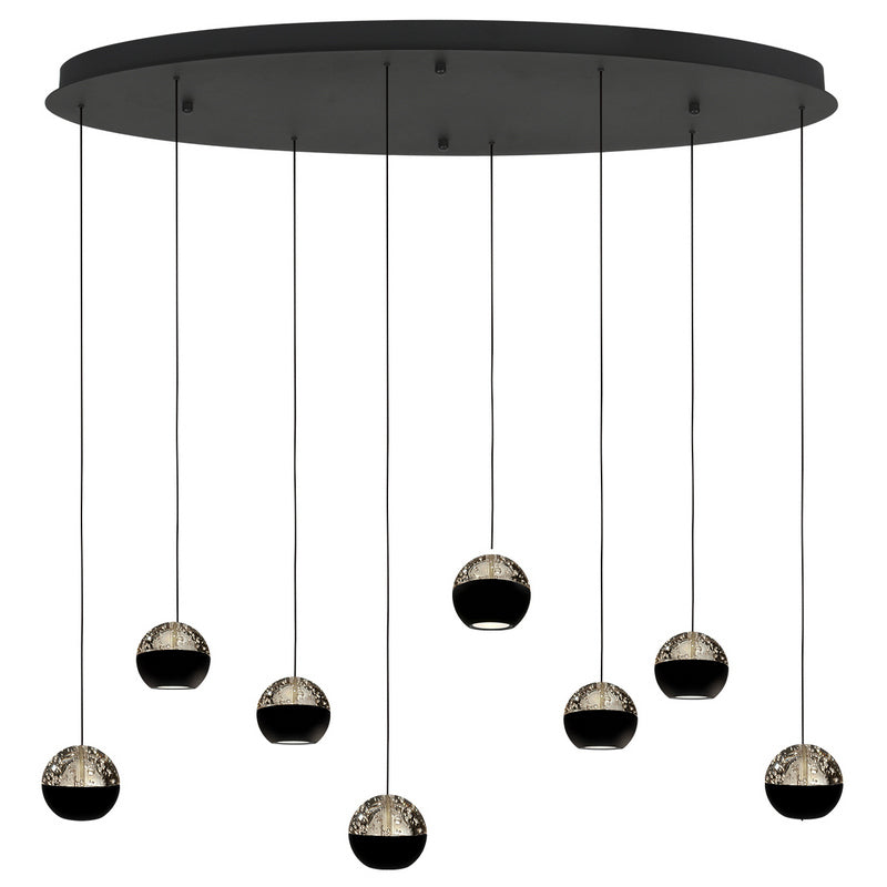 Steinhauer Belluno 8-lichts Hanglamp – Ovaal Zwart/Zwart