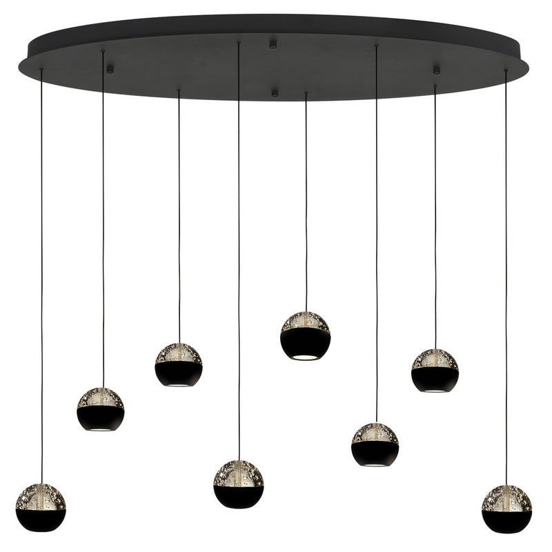 Steinhauer Belluno 8-lichts Hanglamp – Ovaal Zwart/Zwart