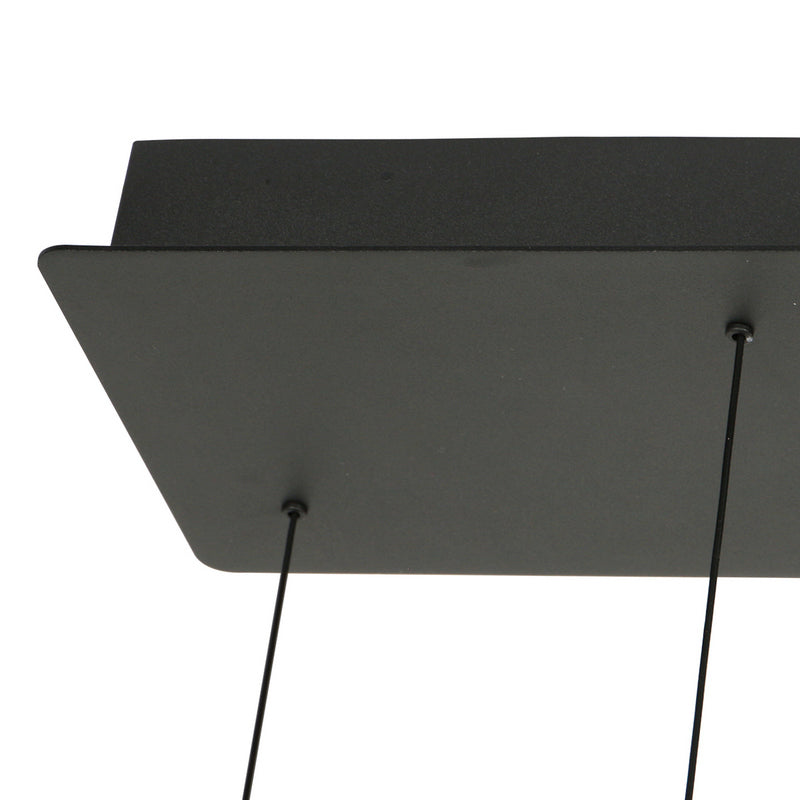 Steinhauer Belluno 8-lichts Hanglamp – Rechte Plaat Zwart/Zwart