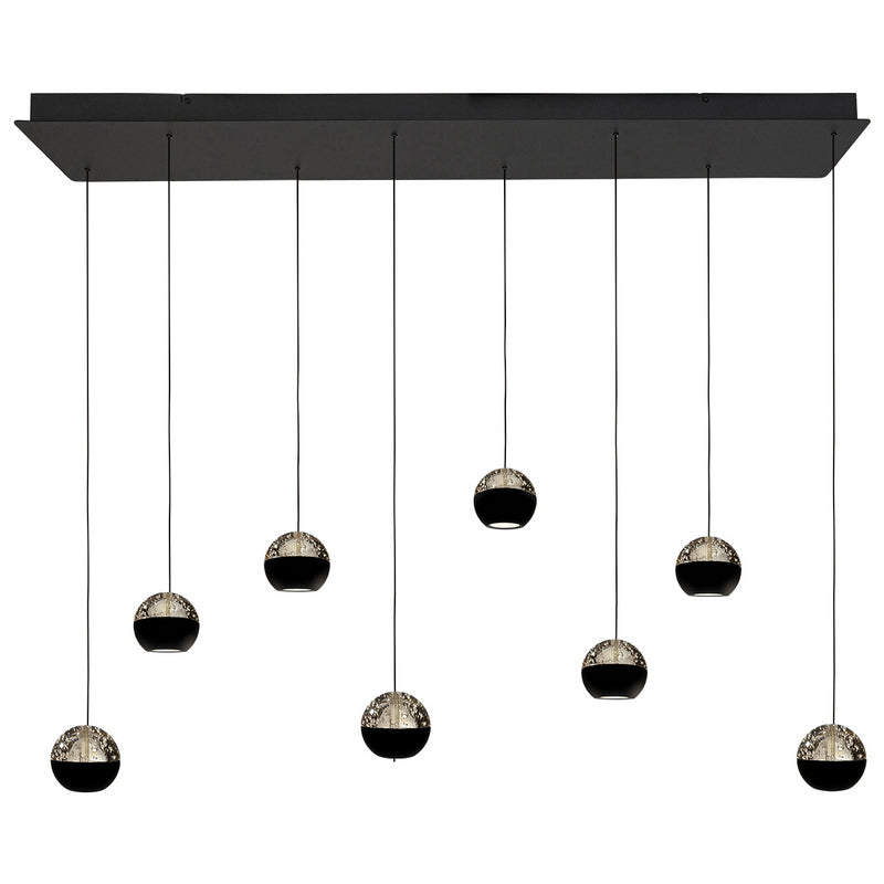 Steinhauer Belluno 8-lichts Hanglamp – Rechte Plaat Zwart/Zwart