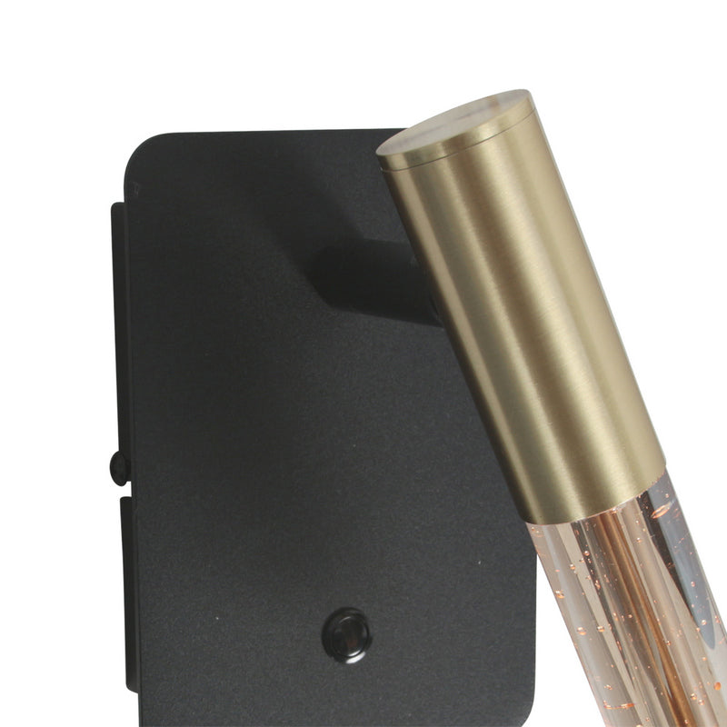 Steinhauer Alisio 1-lichts Wandlamp Mat Goud/Zwart