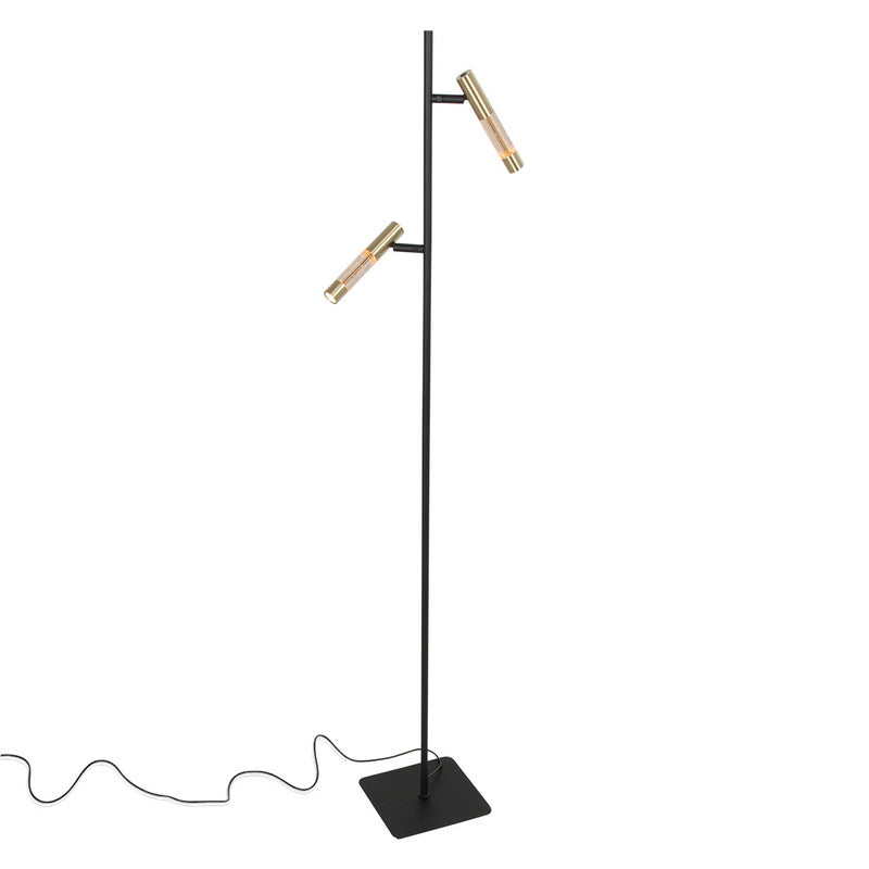 Steinhauer Alisio 2-Lichts Vloerlamp Mat Goud/Zwart 2 x 990Lumen
