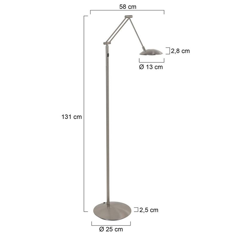 Steinhauer Daphne 4601ST lees-vloerlamp geborsteld staal