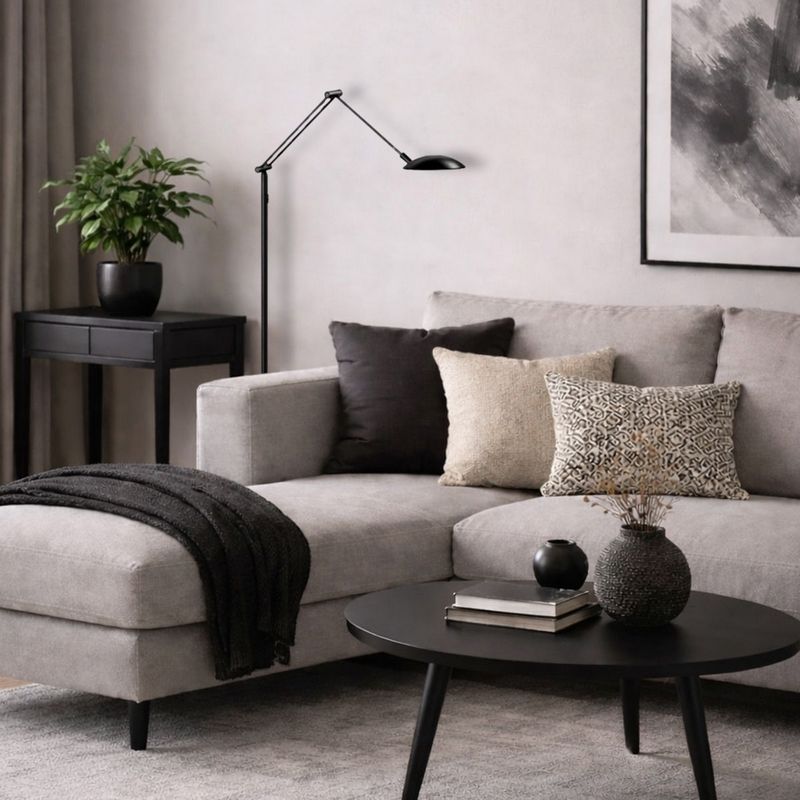 Steinhauer Daphne 4601ZW lees-vloerlamp Mat Zwart