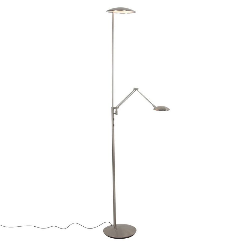 Steinhauer Daphne 2-Lichts Uplight met zijarm 4602ST vloerlamp Geborsteld Staal