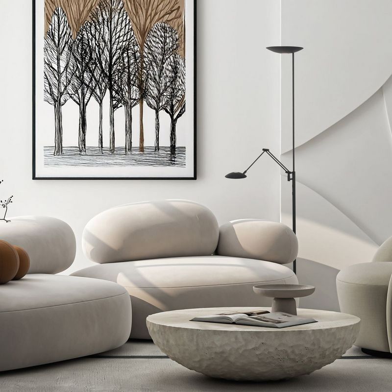 Steinhauer Daphne 2-Lichts Uplight met zijarm 4602ZW vloerlamp Mat Zwart