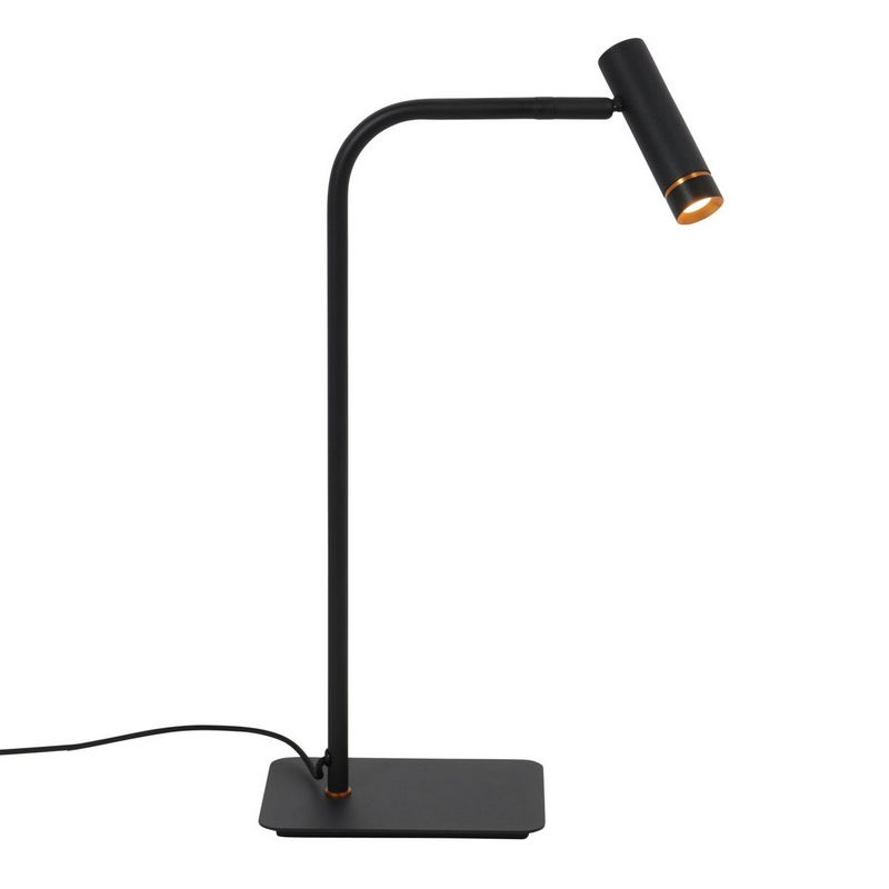 Lumo Design Tafellamp Zwart/goudkleurige accenten 480Lumen (2700Kelvin Warm Wit)