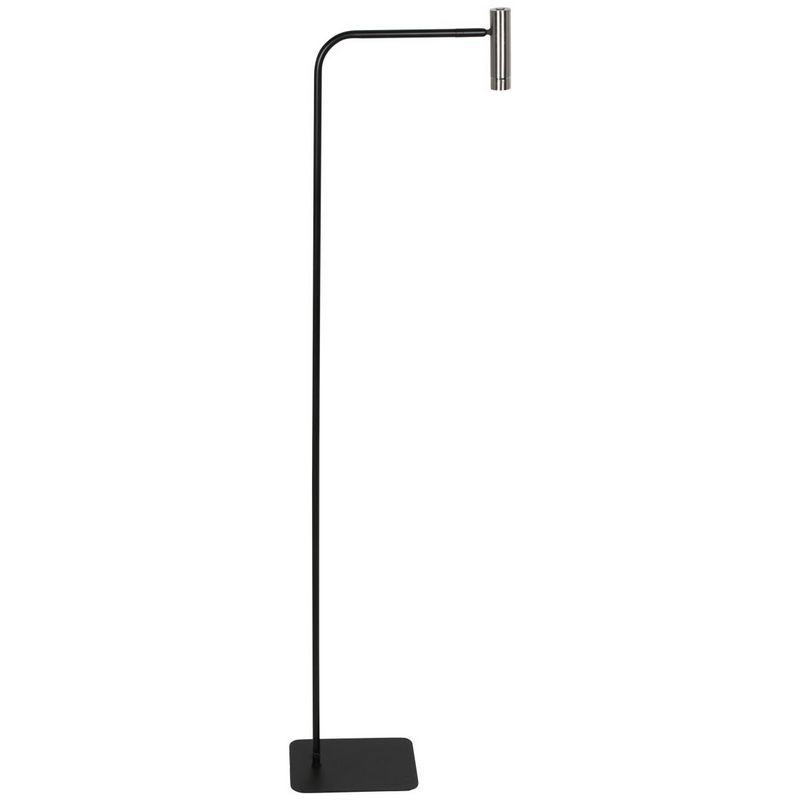 Vloerlamp Lumo – Zwart met Staal | 1-Lichts LED Leeslamp met Touchdimmer