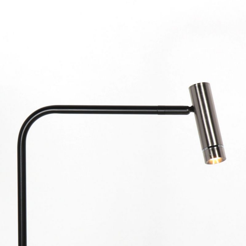Vloerlamp Lumo – Zwart met Staal | 1-Lichts LED Leeslamp met Touchdimmer