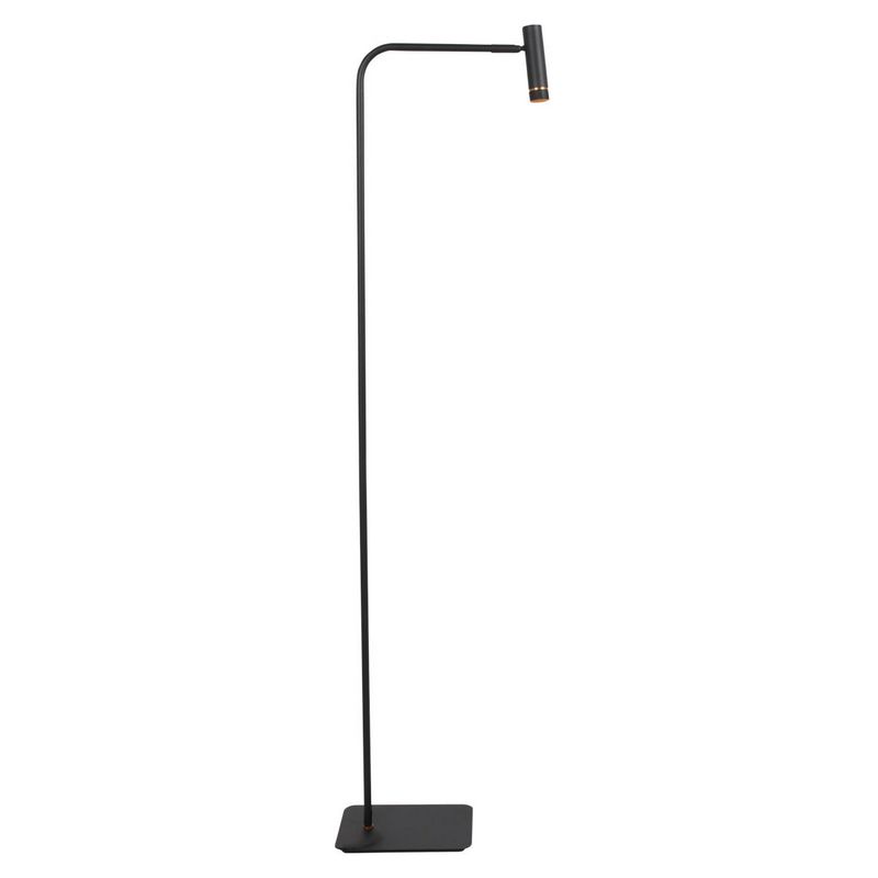 Vloerlamp Lumo – Zwart met Goud accenten | 1-Lichts LED Leeslamp met Touchdimmer