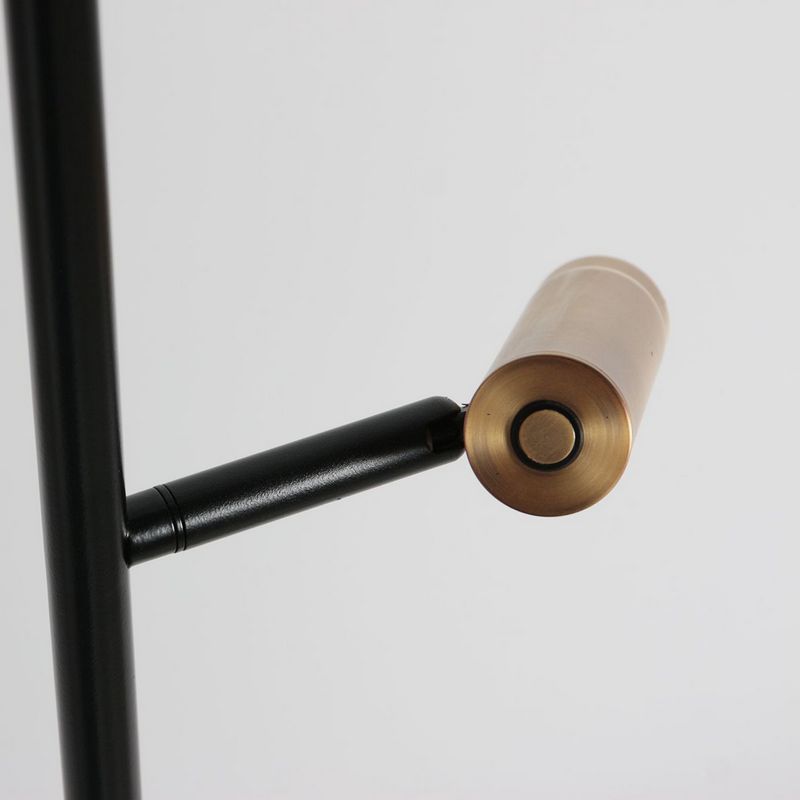Vloerlamp Lumo – Zwart/Brons met Goud accenten | 2-Lichts LED Leeslamp met Touchdimmer