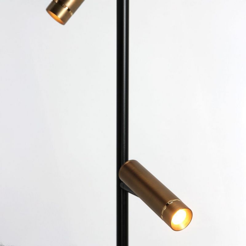Vloerlamp Lumo – Zwart/Brons met Goud accenten | 2-Lichts LED Leeslamp met Touchdimmer