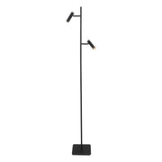 Vloerlamp Lumo – Zwart met Goud accenten | 2-Lichts LED Leeslamp met Touchdimmer