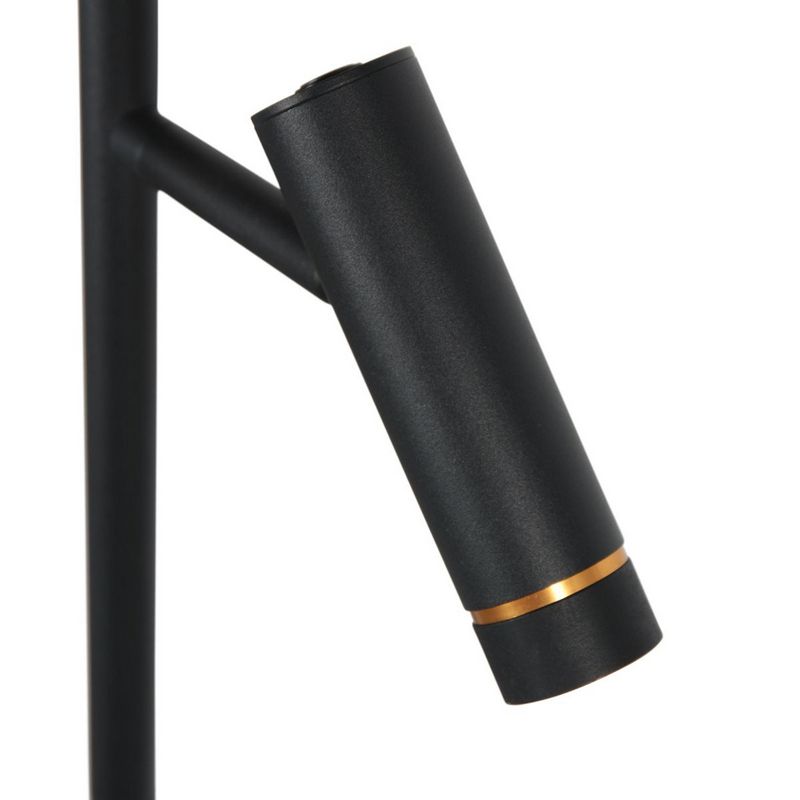 Vloerlamp Lumo – Zwart met Goud accenten | 2-Lichts LED Leeslamp met Touchdimmer