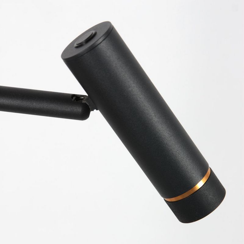 Vloerlamp Lumo – Zwart met Goud accenten | 2-Lichts LED Leeslamp met Touchdimmer