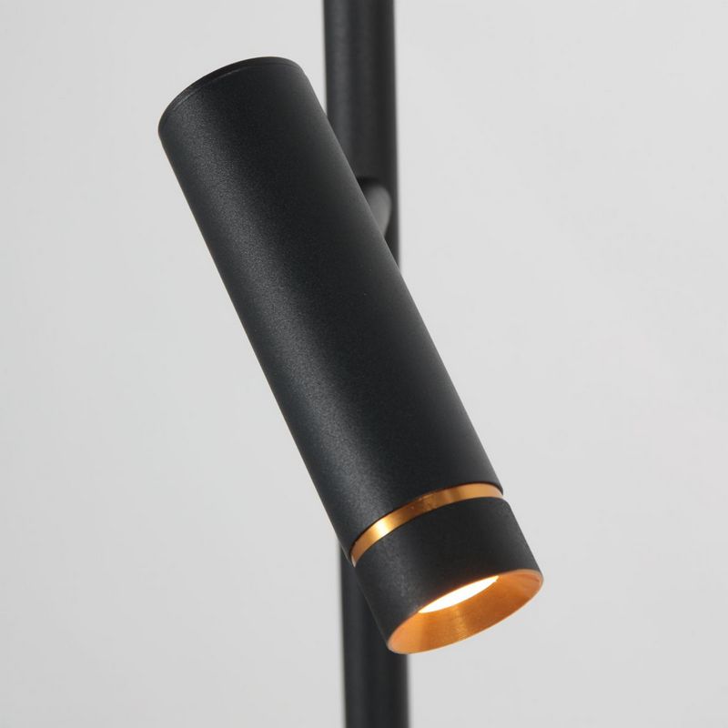 Vloerlamp Lumo – Zwart met Goud accenten | 2-Lichts LED Leeslamp met Touchdimmer