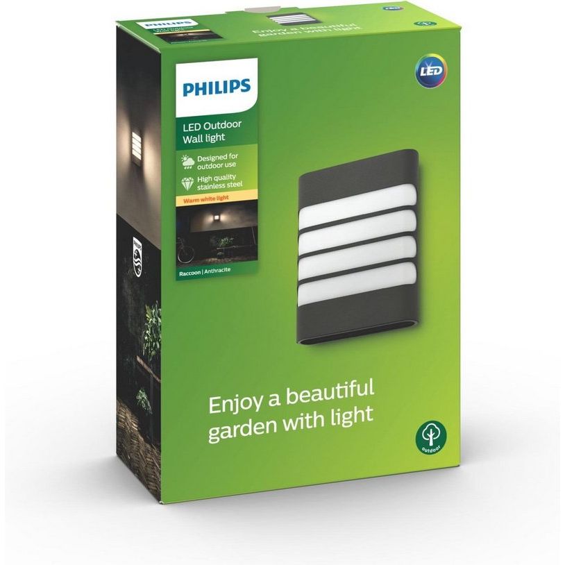 Philips Raccoon LED Wand-buitenlamp antraciet - De Smid Verlichting