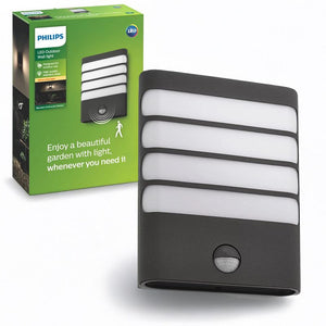Philips Raccoon LED Wand-buitenlamp +Sensor antra Op=Op De Laatste Showroom model