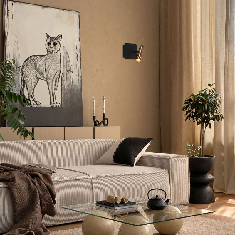 Lumo 1-Lichts Spot Brons/Zwart 480Lumen (2700Kelvin Warm wit)