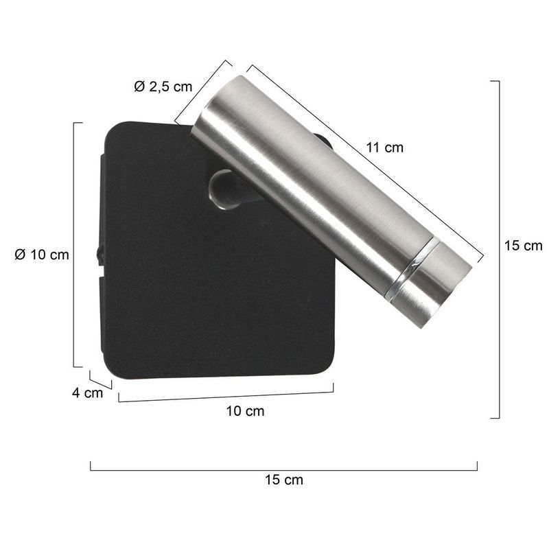 Lumo 1-Lichts Spot Staal/Zwart 480Lumen (2700Kelvin Warm wit)
