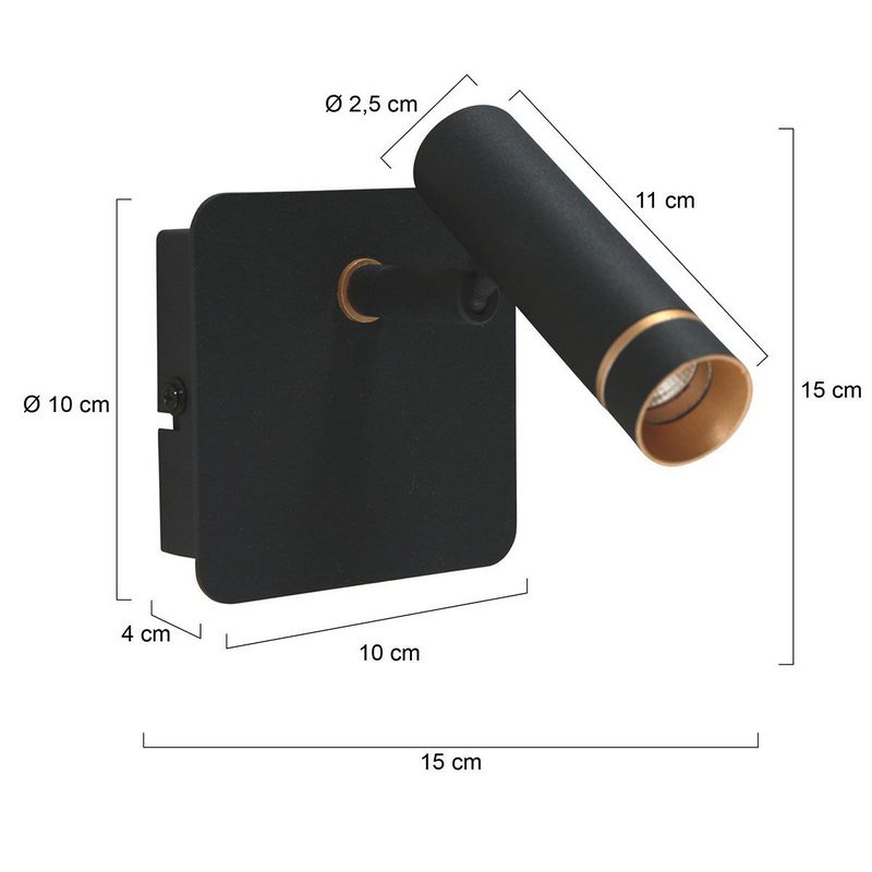 Lumo 1-Lichts Spot Zwart 480Lumen (2700Kelvin Warm wit)