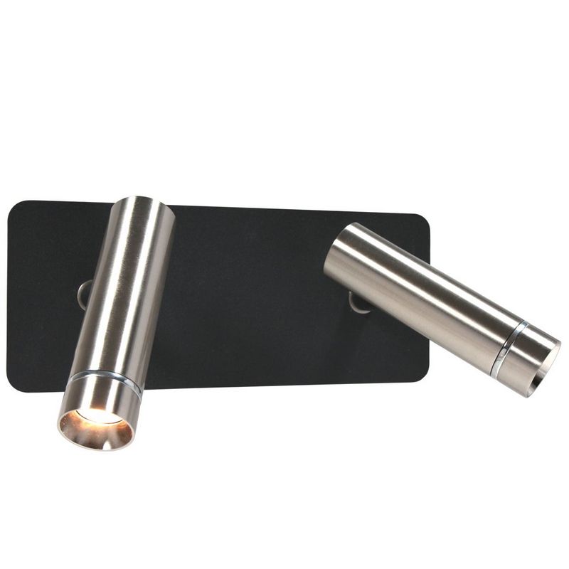 Lumo 2-Lichts Spot Staal/Zwart 2 x 480Lumen (2700Kelvin Warm wit)