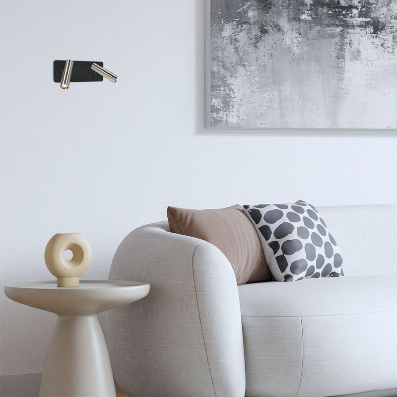 Lumo 2-Lichts Spot Staal/Zwart 2 x 480Lumen (2700Kelvin Warm wit)