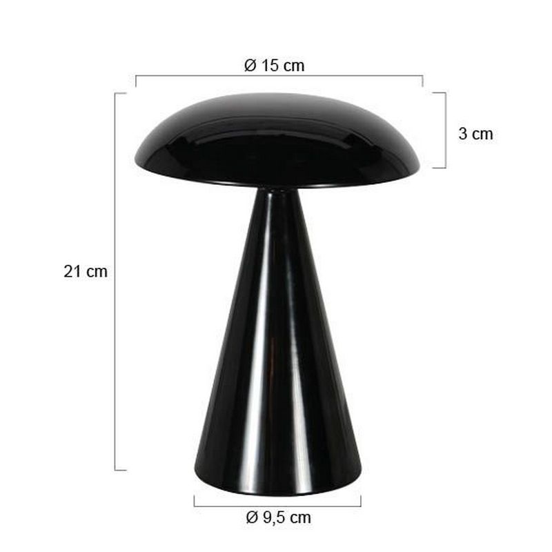 Mush Oplaadbare Tafellamp Zwart 300Lumen Dimbaar