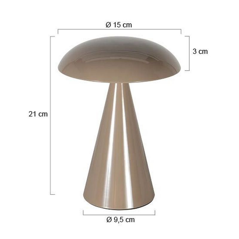 Mush Oplaadbare Tafellamp Bruin 300Lumen Dimbaar