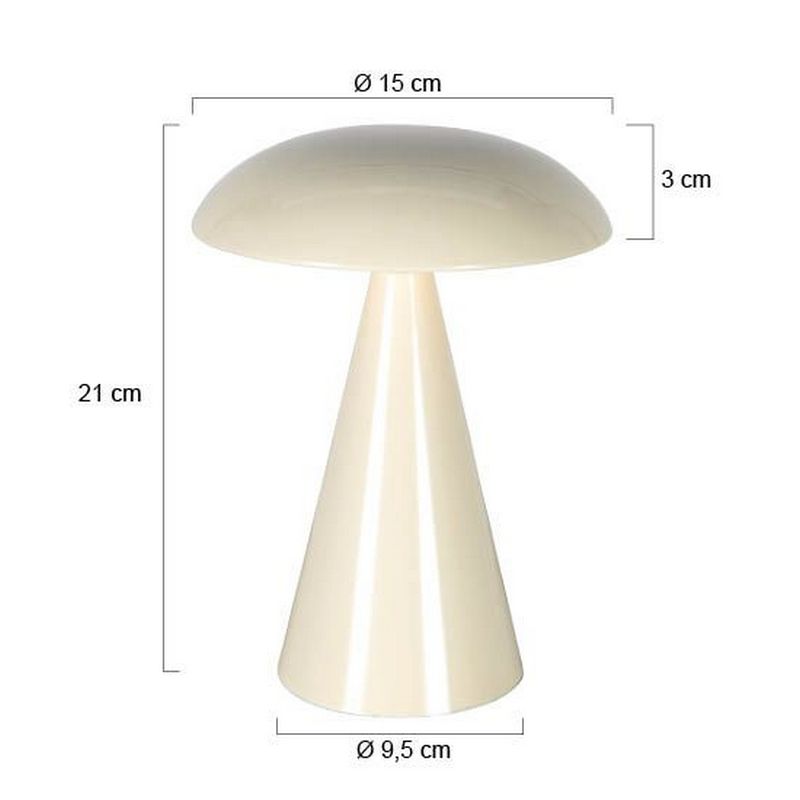 Mush Oplaadbare Tafellamp Crème 300Lumen Dimbaar