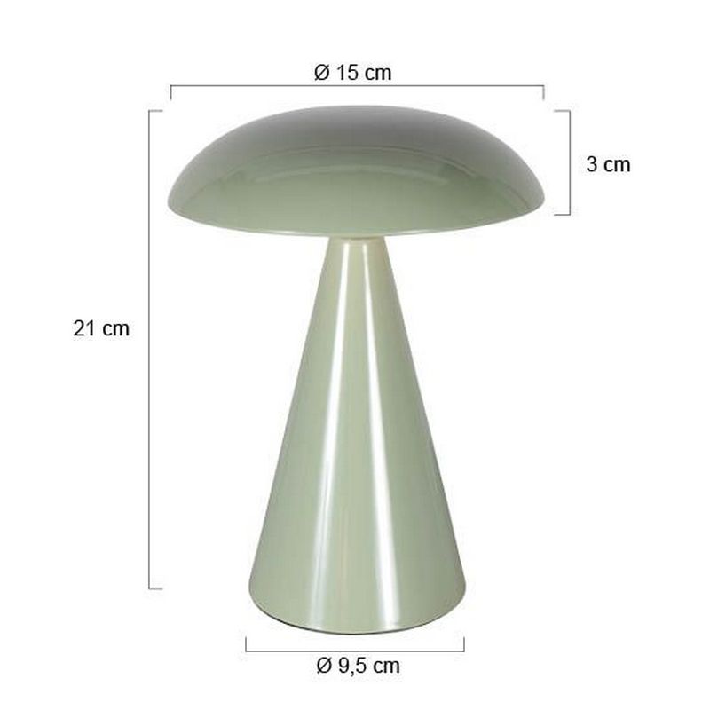 Mush Oplaadbare Tafellamp Pastel Groen 300Lumen Dimbaar