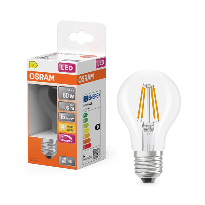 Osram F-LED CLA60H Dimbaar 5,9w/60watt 827 E27