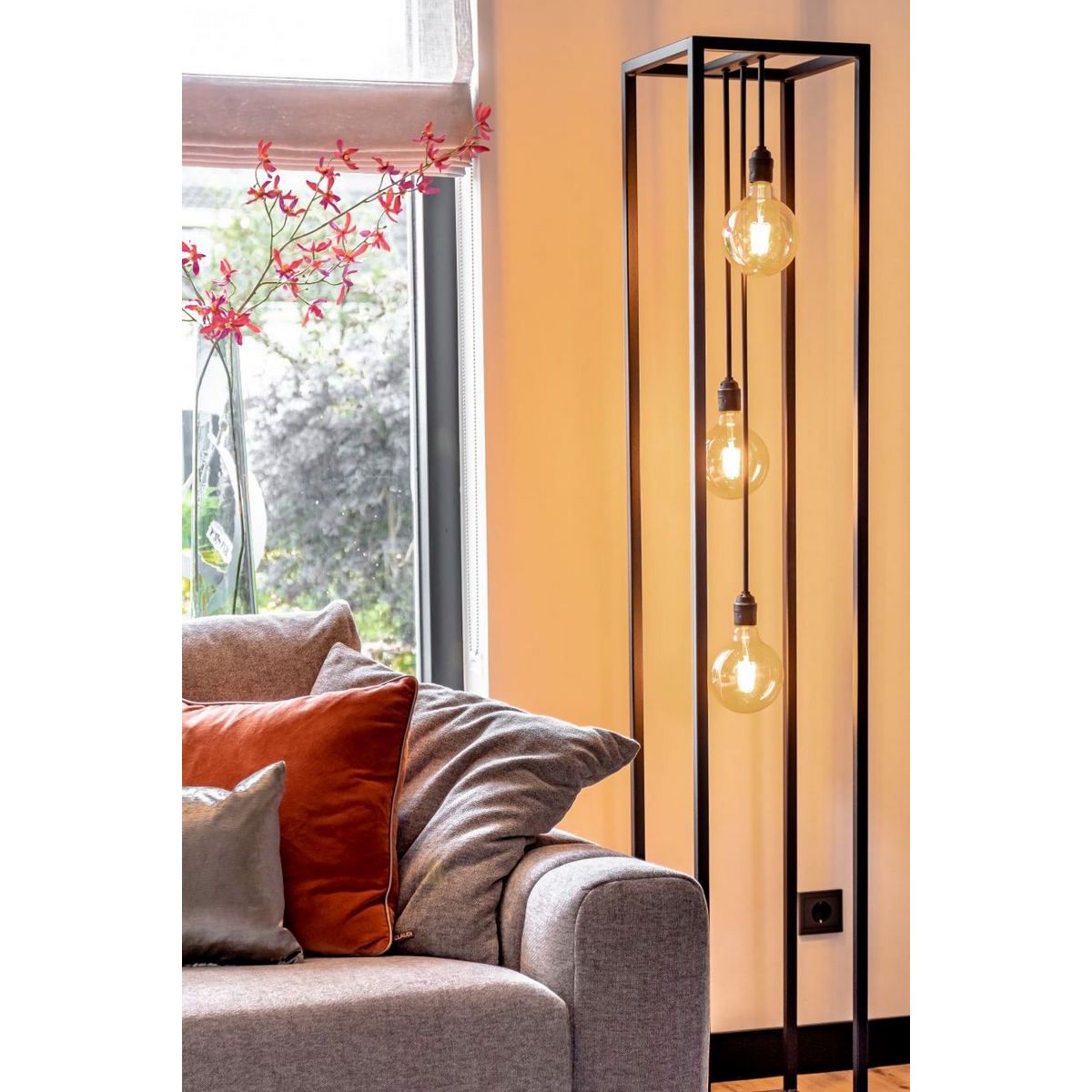 Ztahl Rimini XL 3L- Vloerlamp 175cm 4947-9005 Mat Zwart - De Smid Verlichting