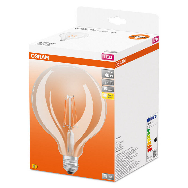 Osram G125 Globe Bol Helder F-LED G12540H 4,0W 827 E27