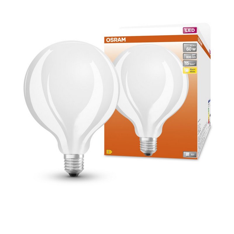 Osram Globe Bol G125 Mat F-LED G12560M 6,5W 827 E27