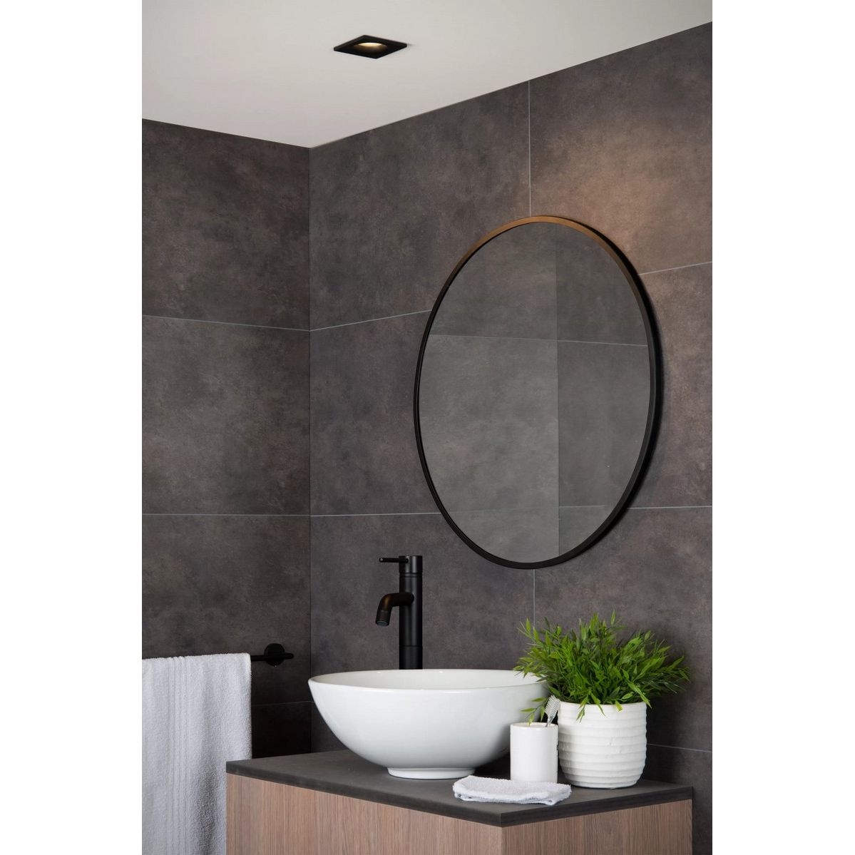 Lucide Ziva Inbouwspot Vierkant Ip44 09924/01/30 Zwart - De Smid Verlichting