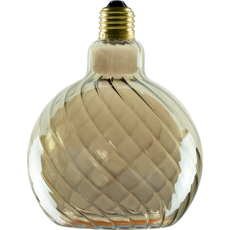 Segula Floating LED Twisted Globe Ø200mm Smokey Grey E27 6W 300 Lm 1900K