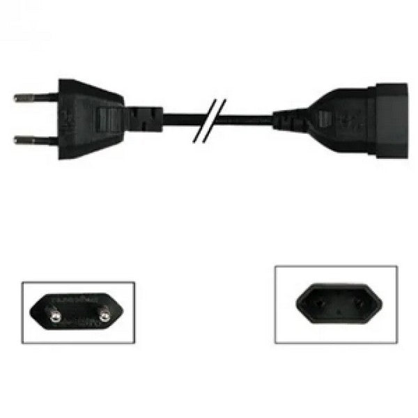 5 meter euro verlengsnoer 2x0.75qmm Zwart