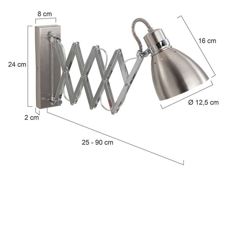 Steinhauer Spring Wandlamp 6290ST Nikkel Mat