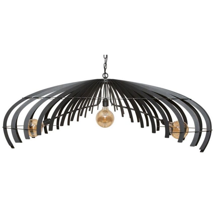 Ztahl Omegna Hanglamp Ovaal 140 x 55cm 7703-9005 Zwart Structuur