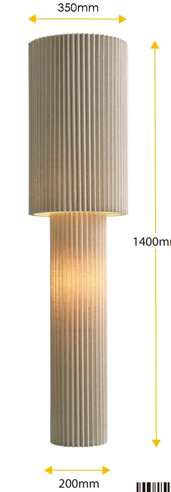 ETH Renate Vloerlamp H140cm 2xE27 Linnen Soft shade