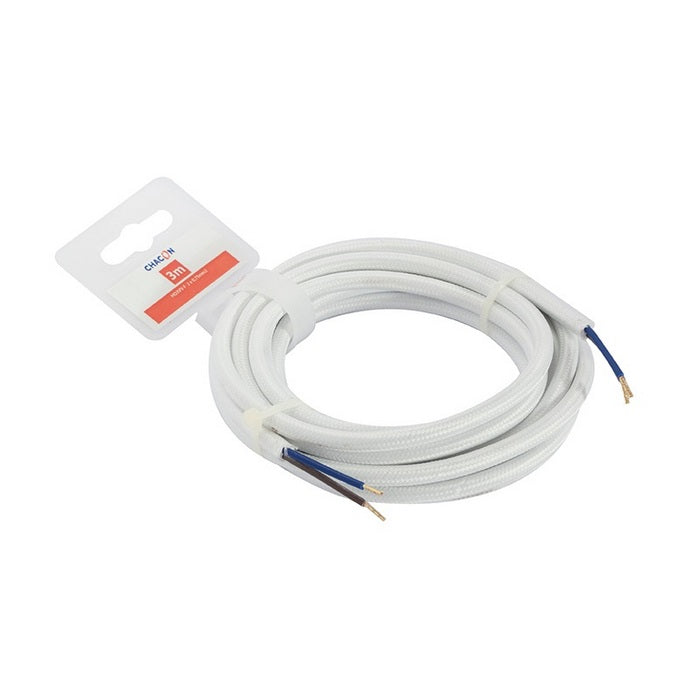 3 Meter Textielsnoer – 2 x 0,75 mm², Wit 83100