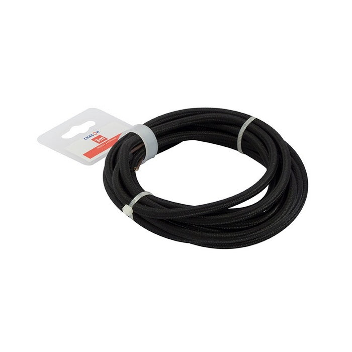 3 Meter Textielsnoer – 2 x 0,75 mm², Zwart 83102