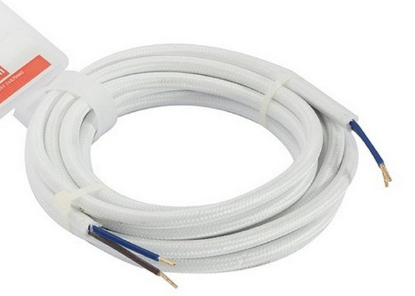 5 Meter Textielsnoer – 2 x 0,75 mm², Wit 83120