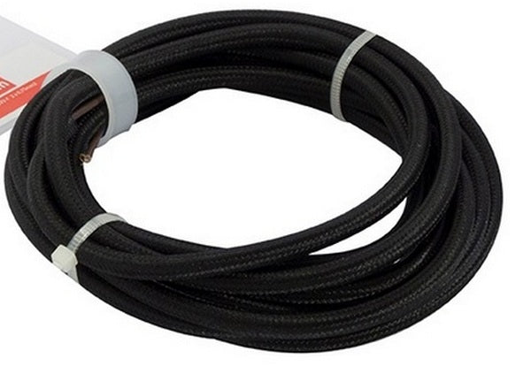 5 Meter Textielsnoer – 2 x 0,75 mm², Zwart 83122