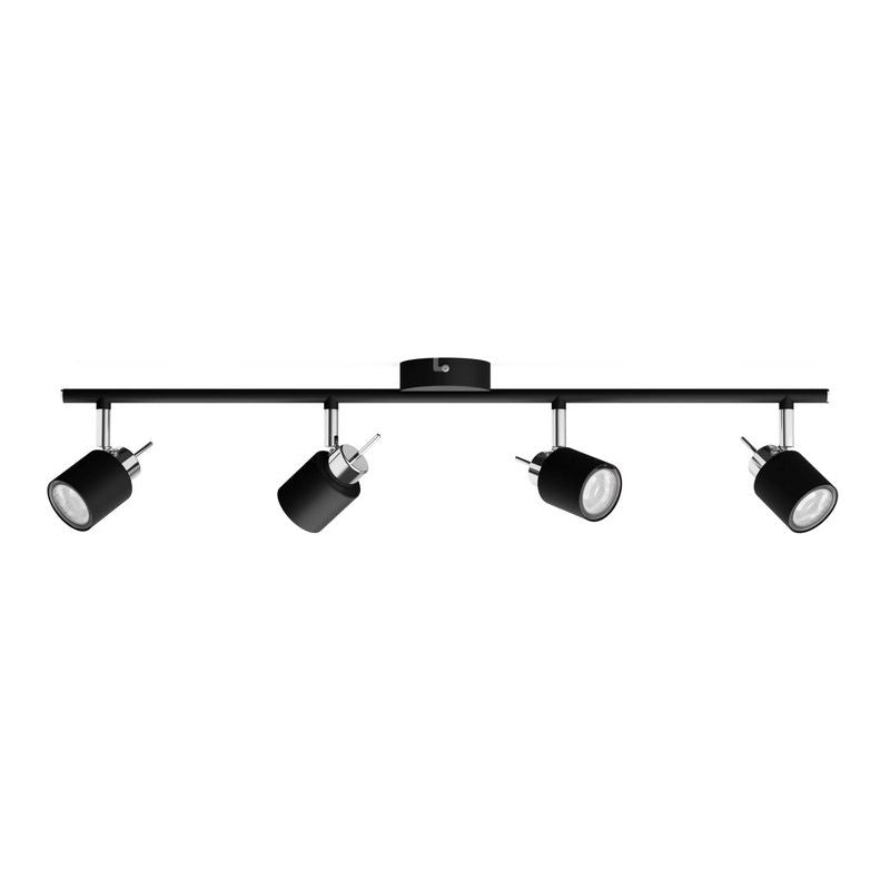 Philips Meranti 4-Lichts Plafond Spot IP20 Zwart Exclusief  Lichtbron - De Smid Verlichting