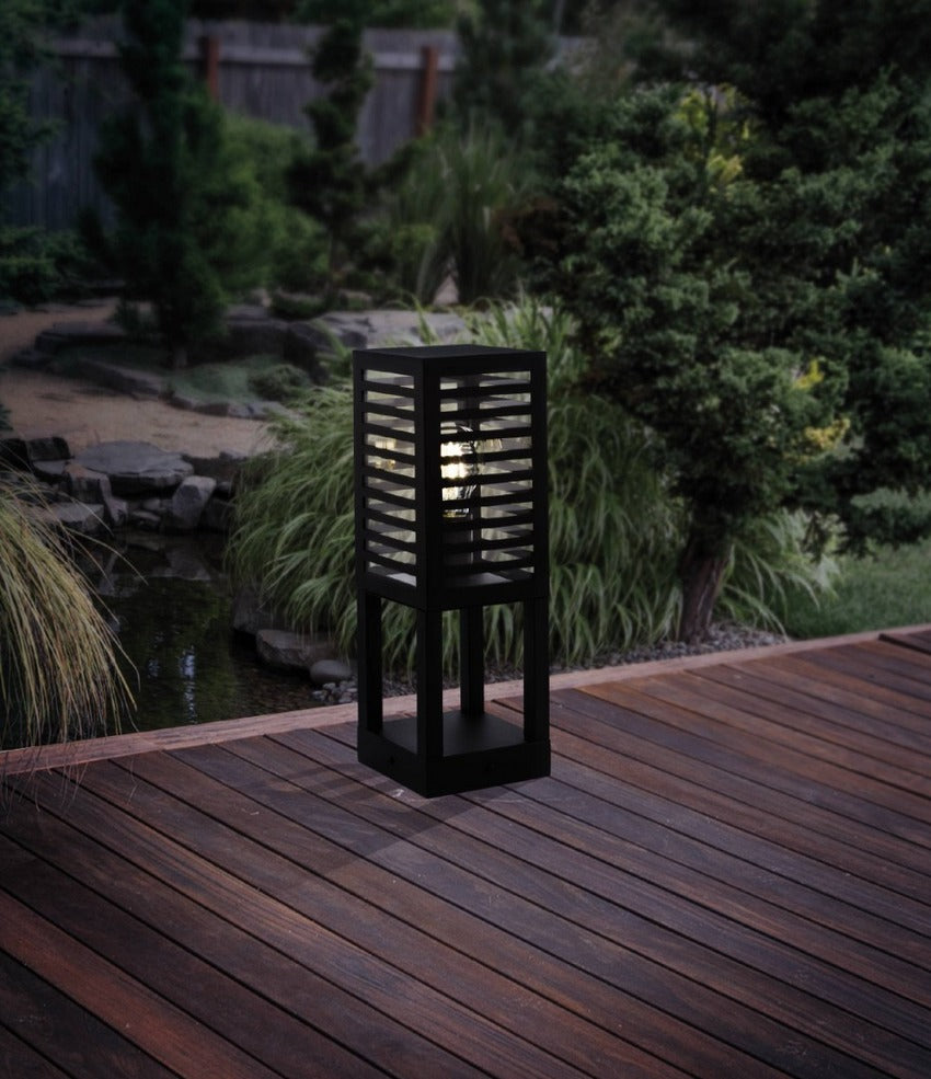 Eglo Alamonte 3 Sokkel Buitenlamp Ip44 Zwart/Glas