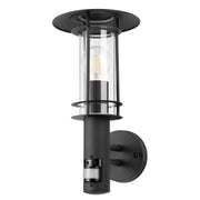 Eglo Lisio Wand-buitenlamp + Sensor Zwart/Glas