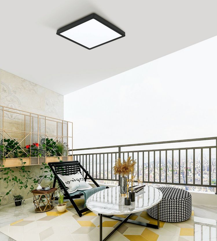 Eglo Argolis LED 2 Plafondlamp Outdoor 28,5x28,5cm Zwart